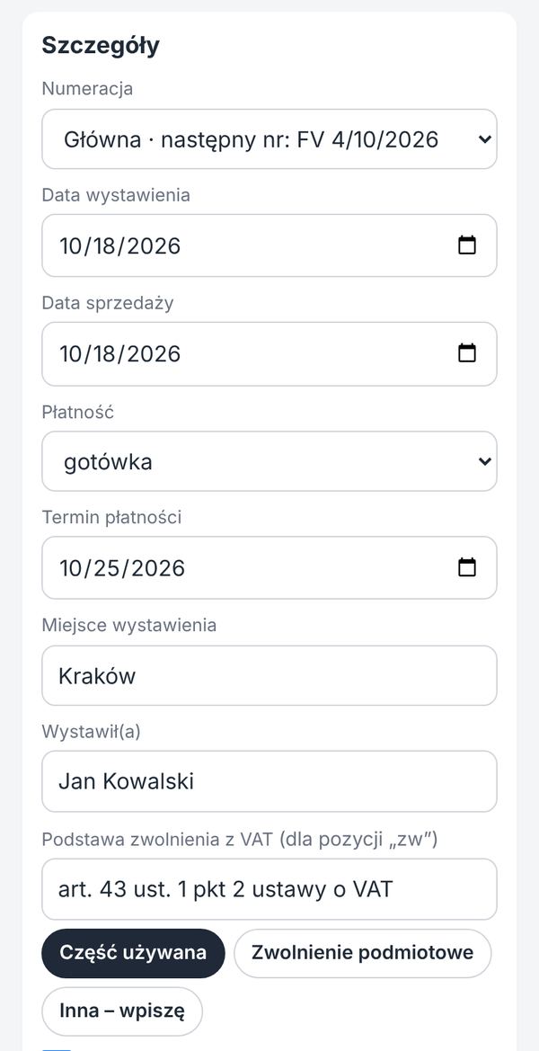 Podstawa zwolnienia